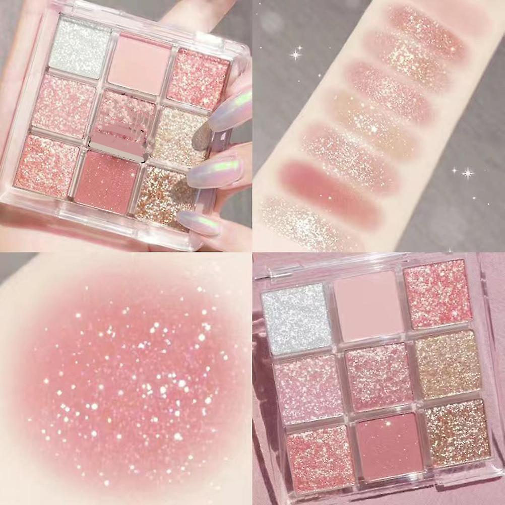 9 Colors Eyeshadow Palette, Matte Makeup, Shimmer and Glitter Eyeshadow, Long Lasting and Waterproof Makeup