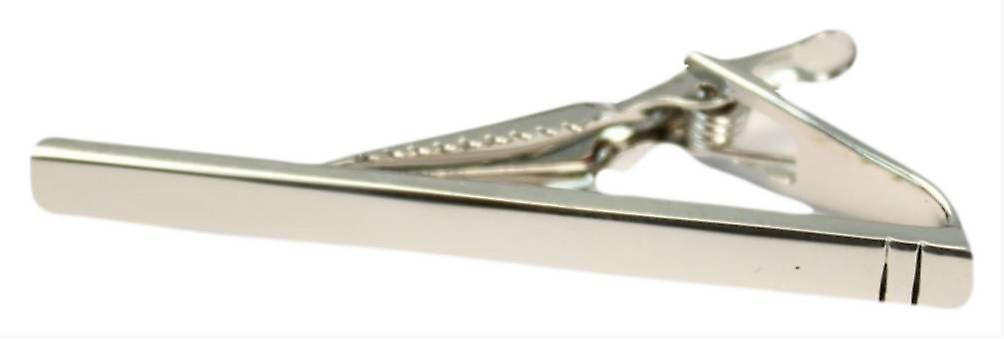 David Van Hagen Brushed Plain Grill Tie Bar - Silver