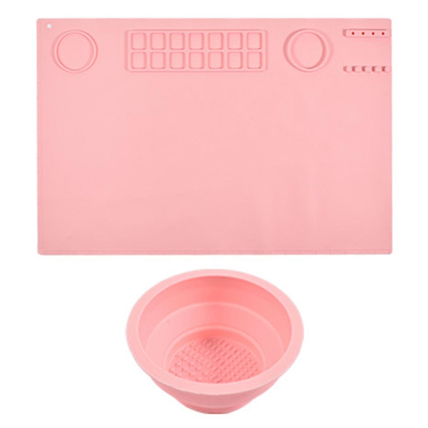 1 Set Painting Mat Waterproof Elasticity Foldable Anti-scratch DIY Silicone Grooved Design Drawing P