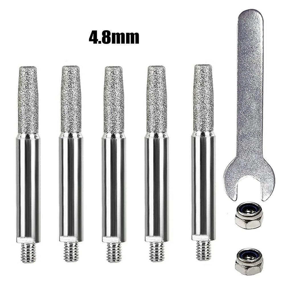 6pcs/set Diamond Coated Grinding Head Chainsaw Sharpener Cylindrical Burr Chainsaw Chain Sharpening Jig 4.0mm/4.8mm/5.5mm~14692