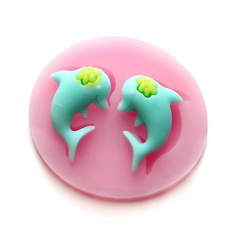 2 Hole Small Dolphin Shape Silicone Mold