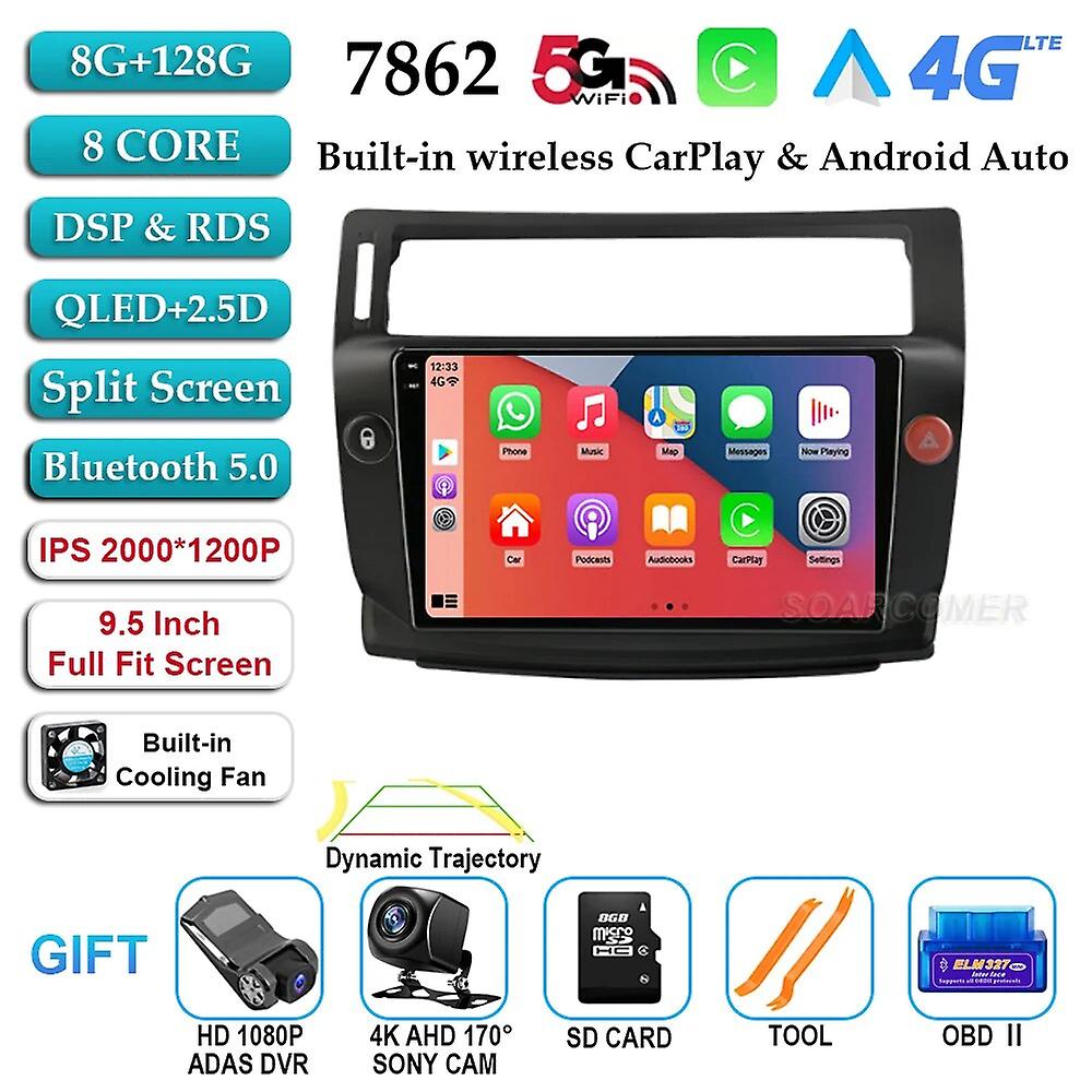 Android 13 Car Radio For Citroen C4 C-triomphe Quatre 2004-2014 Multimedia Video Player Gps Navi Carplay Auto Stereo Head Unit