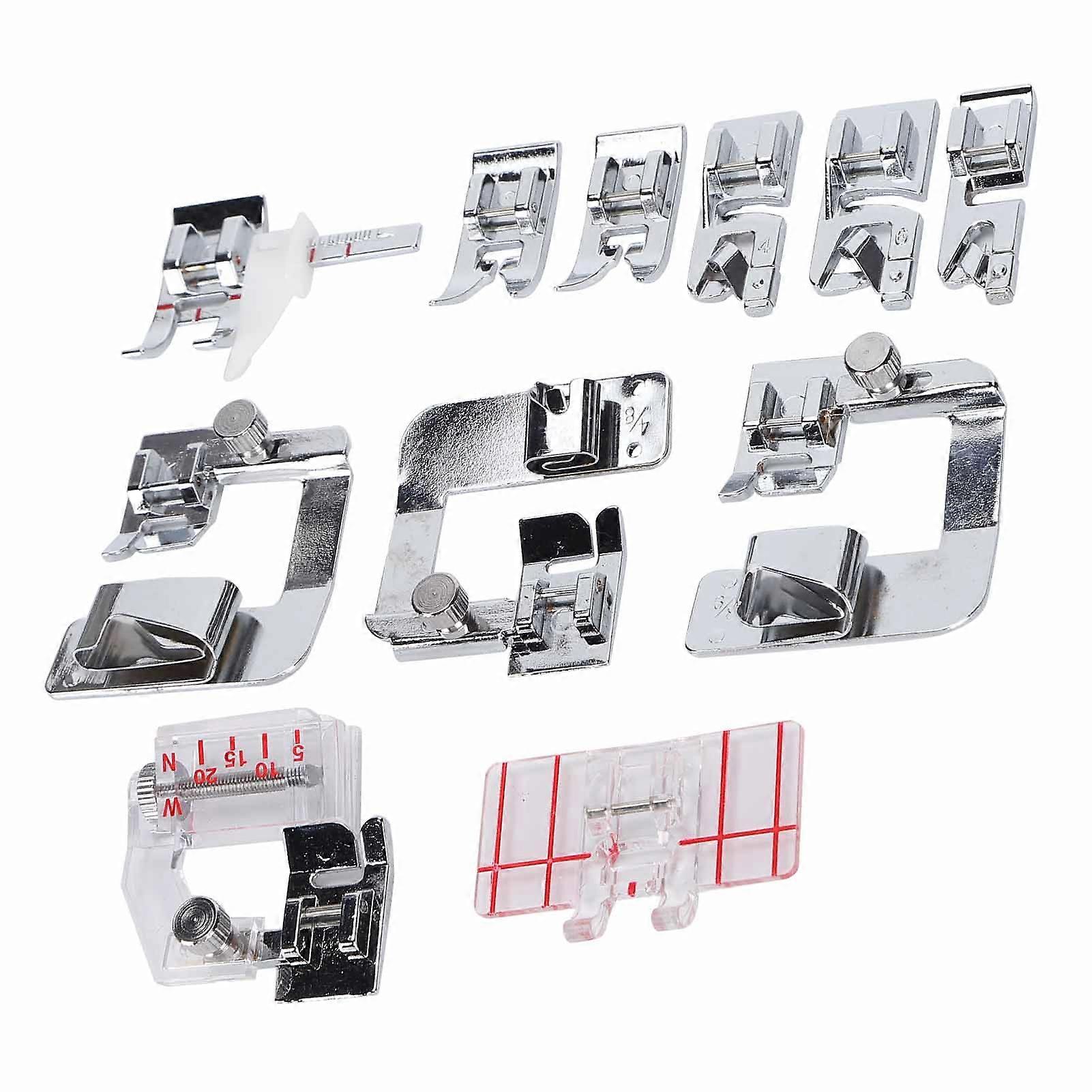 11pcs Presser Foot Hemming Rolled Hem Parallel Stitch Sewing Machine Accessories Replacement