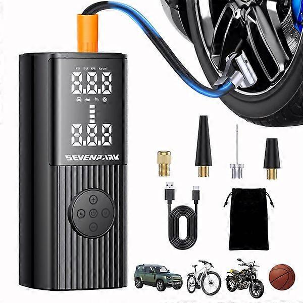Tire Inflator Portable Air Compressor ~ 20000 mAh Rechargeable Air Pump ~150 PSI Tire Inflation, Accurate LCD Display/Light3X Fast Portable Air Inflat