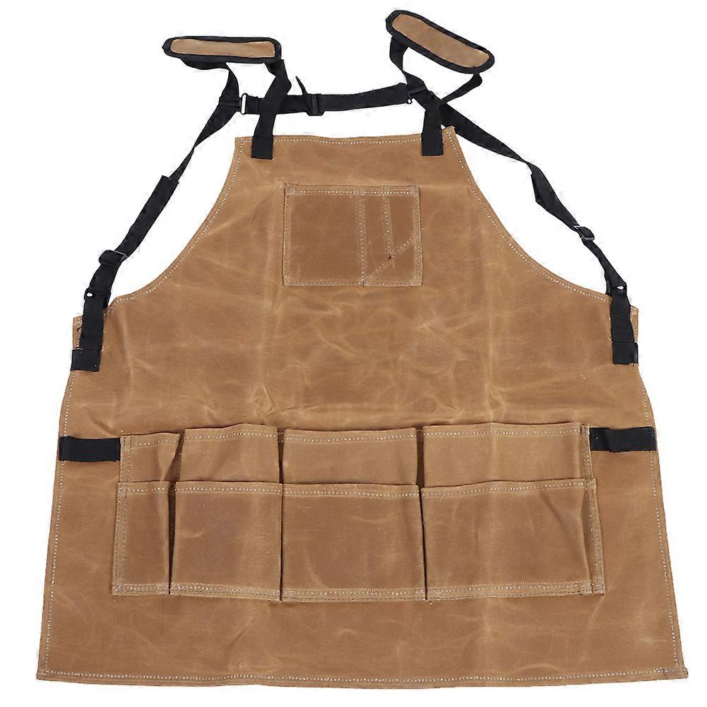 Multi Function Waterproof Waxed Canvas Apron Working Tool Aprons for Barbecue Cooking