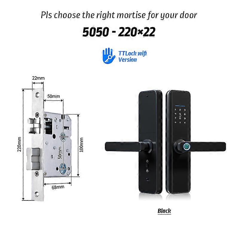 New Ttlock Wifi Electronic Smart Door Lock With Biometric Fingerprint Work With Google Home Aleax  For Home Or Hotel