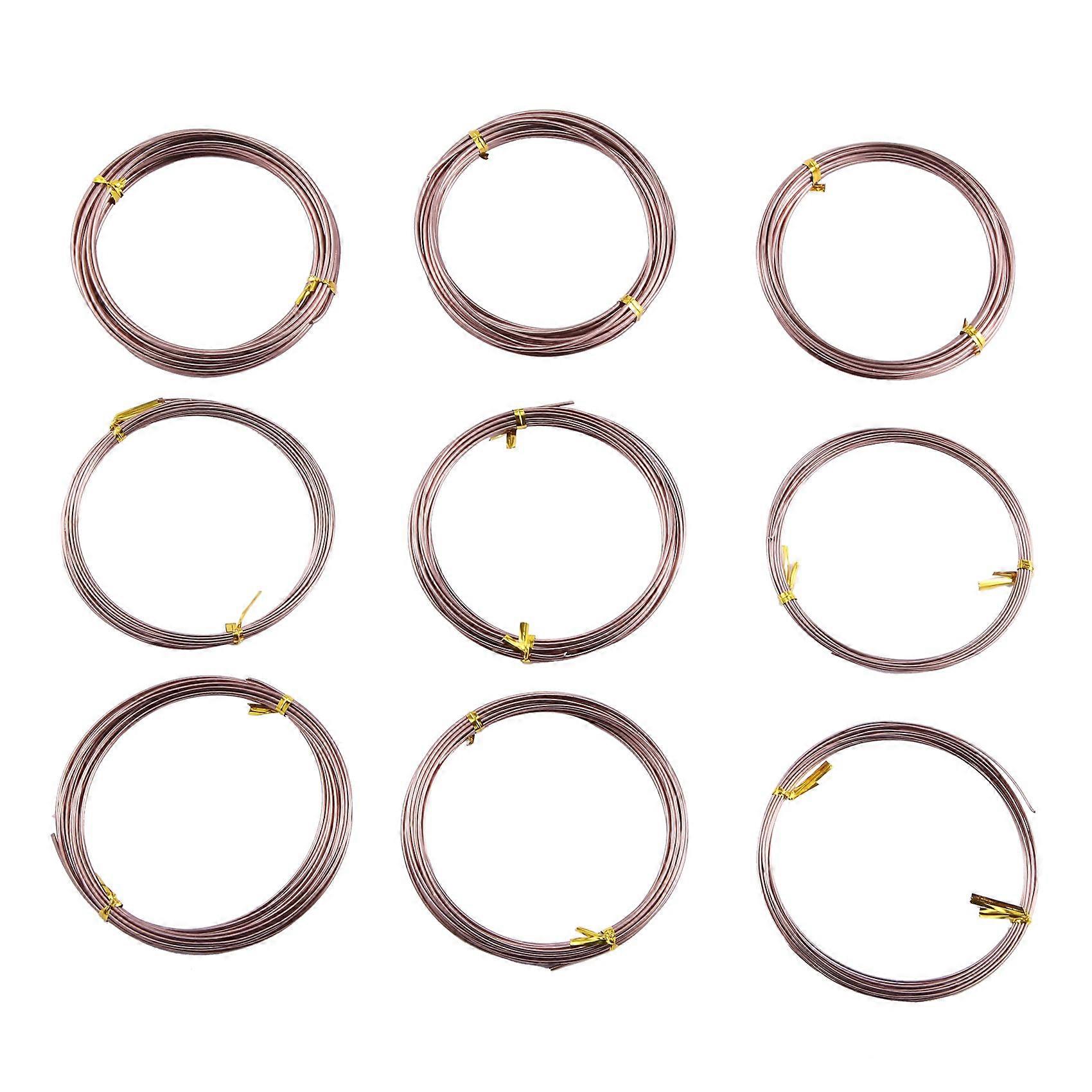 9 Rolls Bonsai Wires Anodized Aluminum Bonsai Training Wire with 3 Sizes (1.0 Mm,1.5 Mm,2.0 Mm),Tot