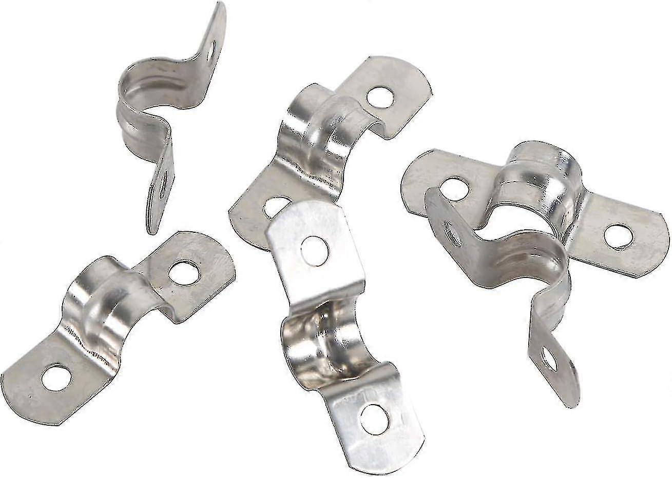 20 قطعة 10 مم حزام الأنابيب المشبك 304 مقاطع أنابيب الفولاذ المقاوم للصدأ اثنين من ثقب أنبوب حزام التوتر مقاطع U- أنبوب المشبك مقاطع السرج ربط حلقة خرطوم بطاقة المشبك