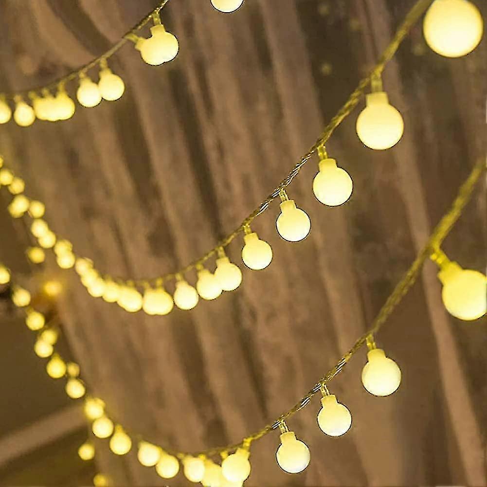 Warm White Led Balls Light Chain 10m 100 Leds, Globe Light Chains Outside