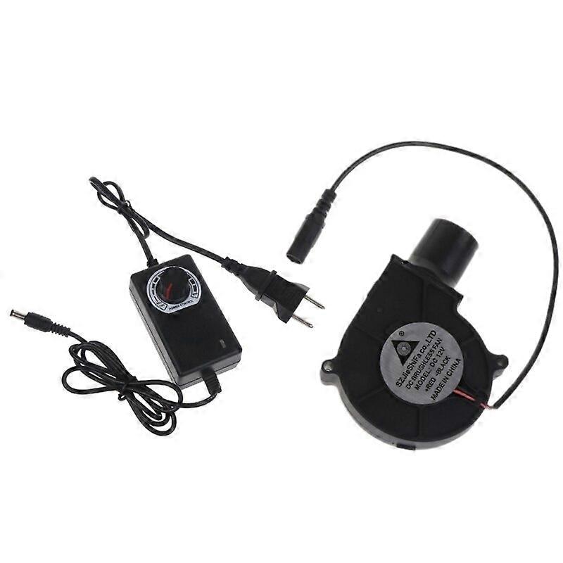 UK/EU Plug BBQ Fan Air Blower 12V Large Air Flow 110V 220V ACPowered Fan Variable Speed Controller Picnic Barbecue Tool Drop Wood Stove Fans & Blower