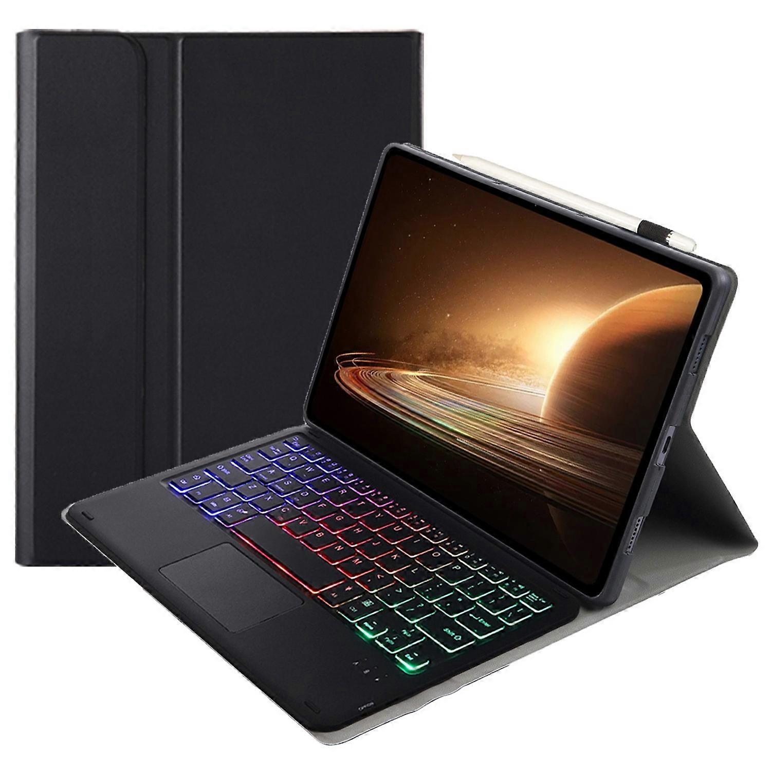 OP13-AS For Oppo Pad 2 Tablet Case with Detachable Touchpad Backlit Keyboard Folio Tablet Cover - Bl