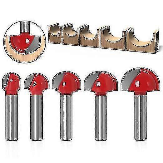 5pcs 8mm Wood Round Bottom Milling Cutter