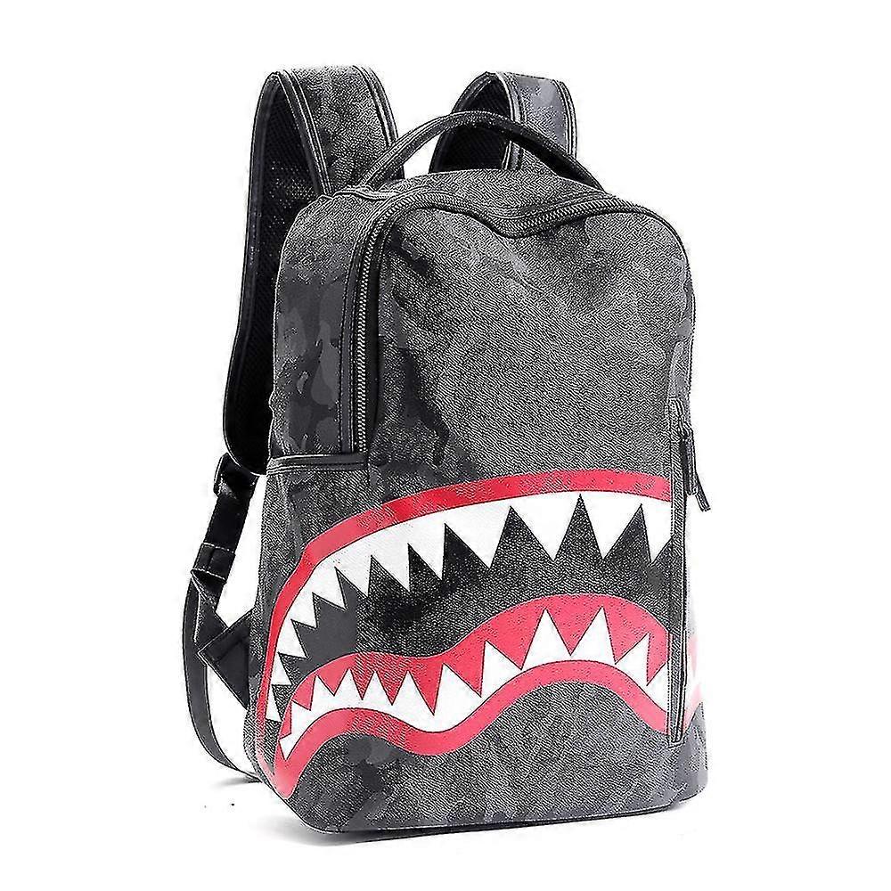 2023 Hommes Sac À Dos Sacoche Mode Sac à dos à carreaux Sac à dos Étudiant Sac à dos Grand volume Mode Requin Sac à dos-Yvan