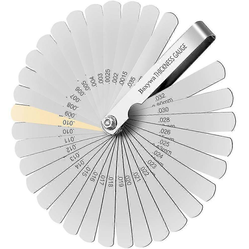 Feeler Gauge, 32 Blade Set Stainless Steel Valve Shim, Metric/imperial Marking, For Measuring Gap Width, For Engine/spark Plug/valves.