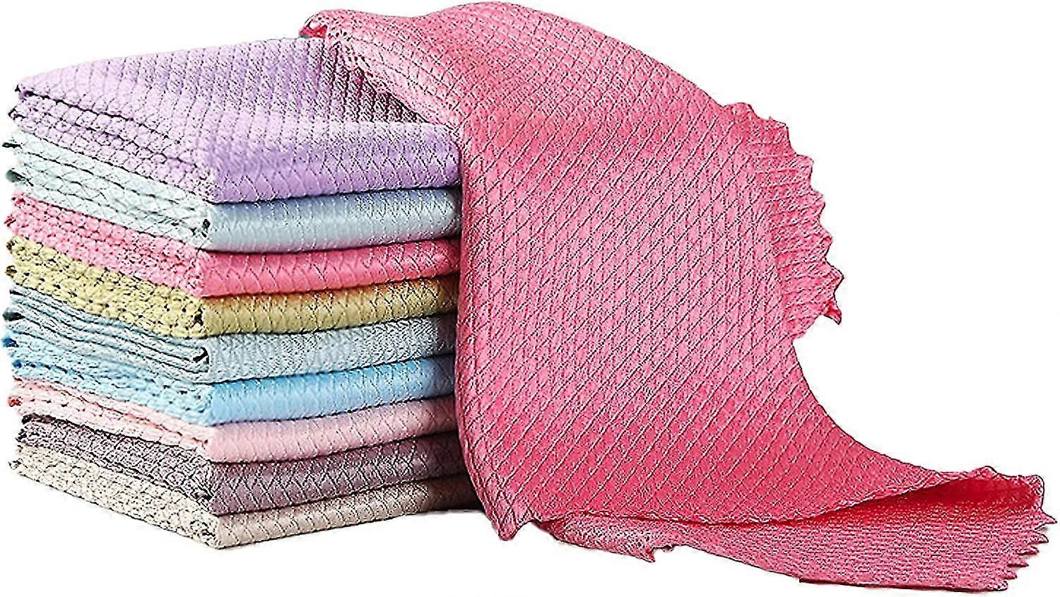 10 Pack Multifunction Microfiber Cleaning Cloth For Glass Mirror