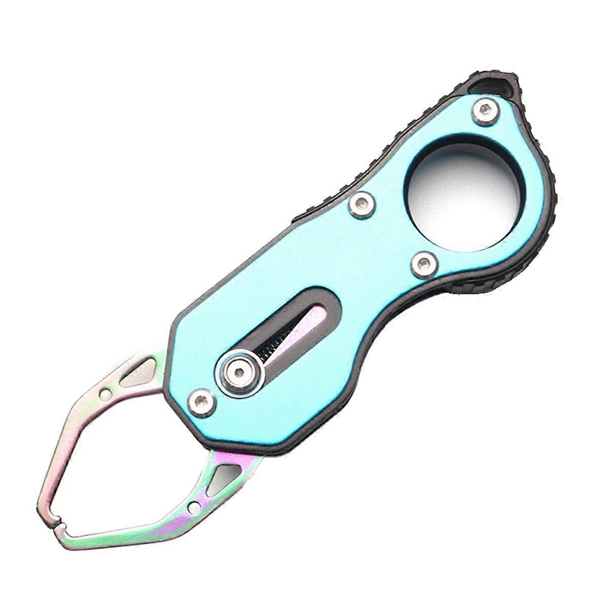 Liten Fisk Kontroller, Fiskekrokfjerner, Fisk Munnklemme, Fiskeutstyr, Bærbar Mini Fiskekontroller Blå