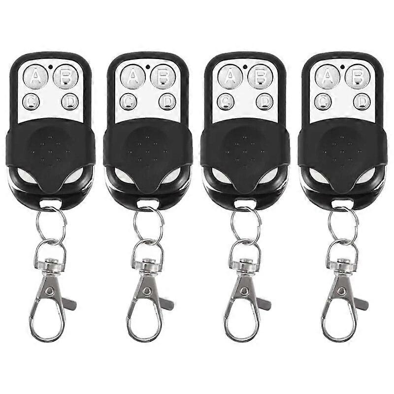 Remote Control Key Fob,4Pcs Garage Door Remote Control 433Mhz For Car Garage Door Gate Cloning Remote Control Key