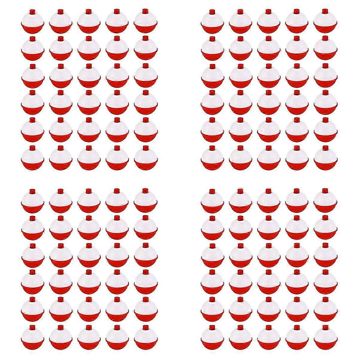 120Pcs Fishing Bobbers 1 Inch,Push Button Snap-on Fishing Floats Red and White,Fishing Float and Bo