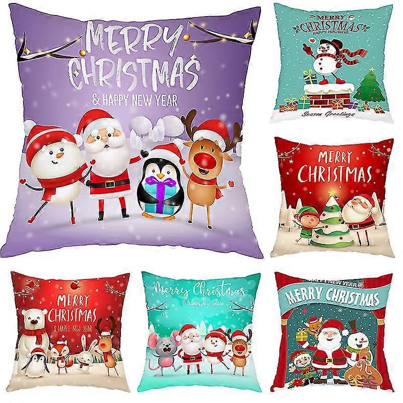 6pcs Cushion Covers Christmas Decorations