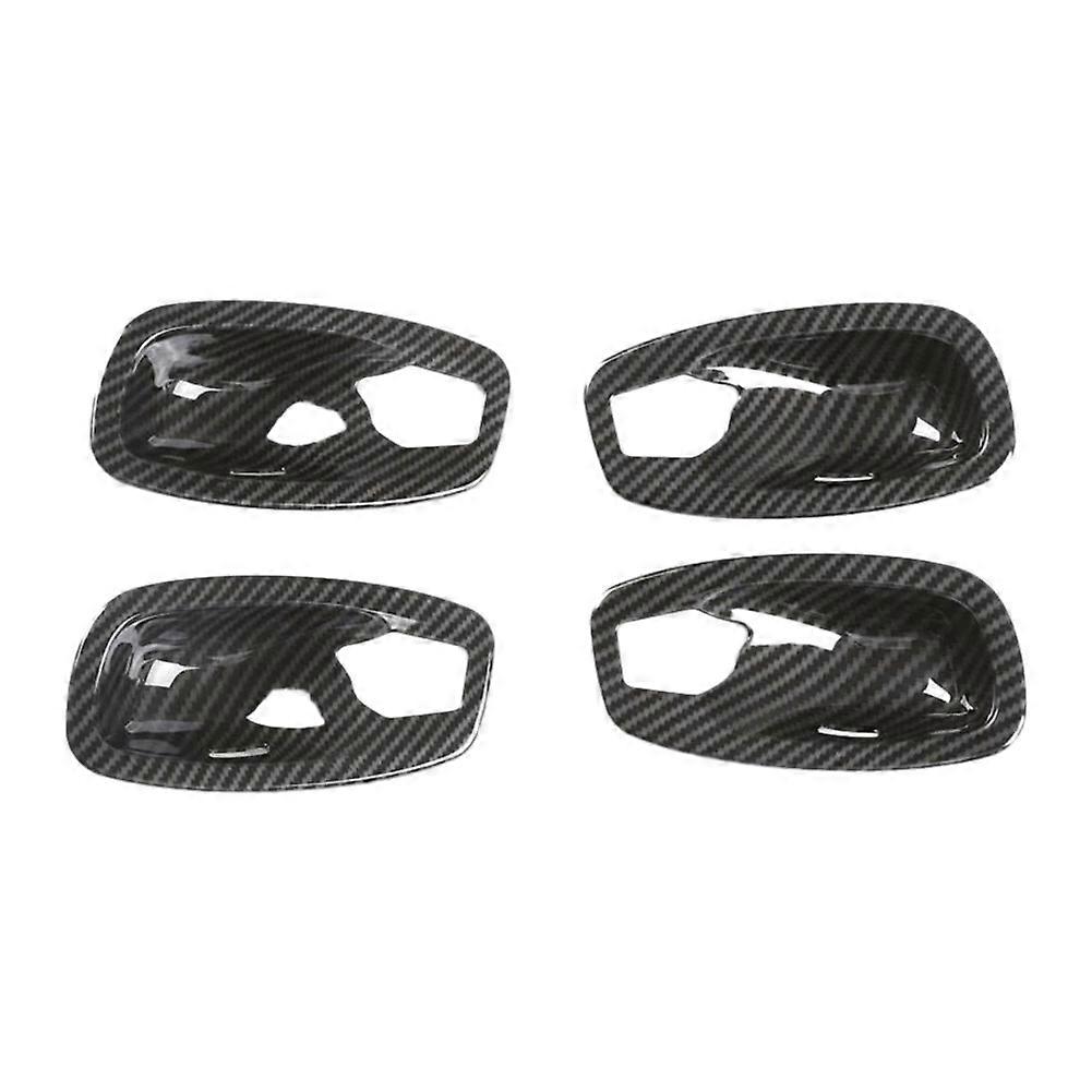 4Pcs/Set Carbon Fiber Style Door Handle Bowl Decoration Cover Trim for - 5 Series E60 E61 2006-2010