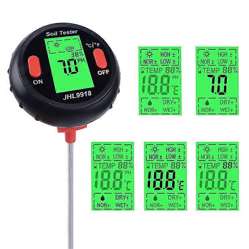 5 In 1 Soil Meter Moisture Monitor Ph Tester Ec Conductivity Thermometer Humidity Planting Detector