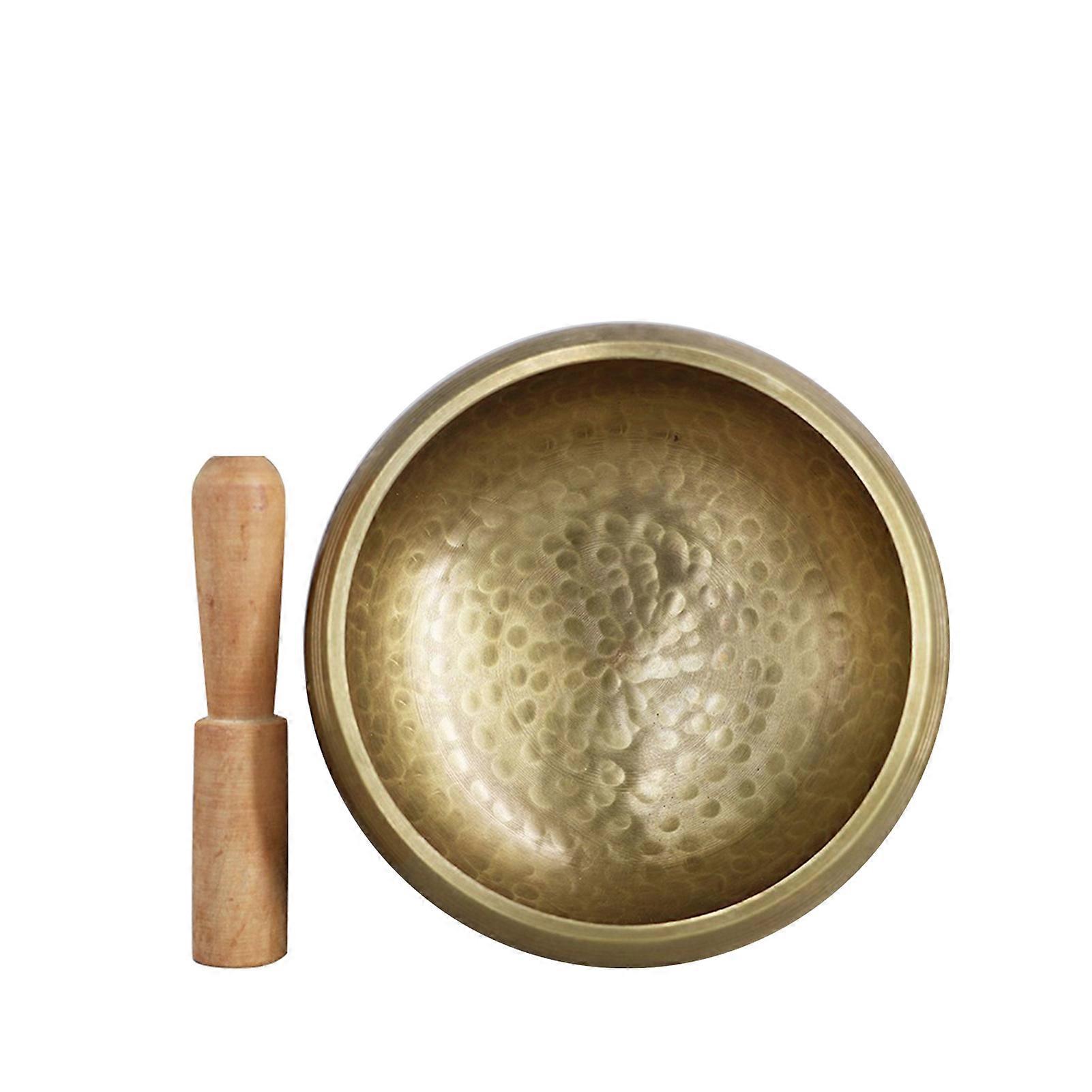 Tibetan Buddhist Singing Bowl Buddha Sound Bowl Musical Instrument for Meditation with Stick Yoga Home Decoration