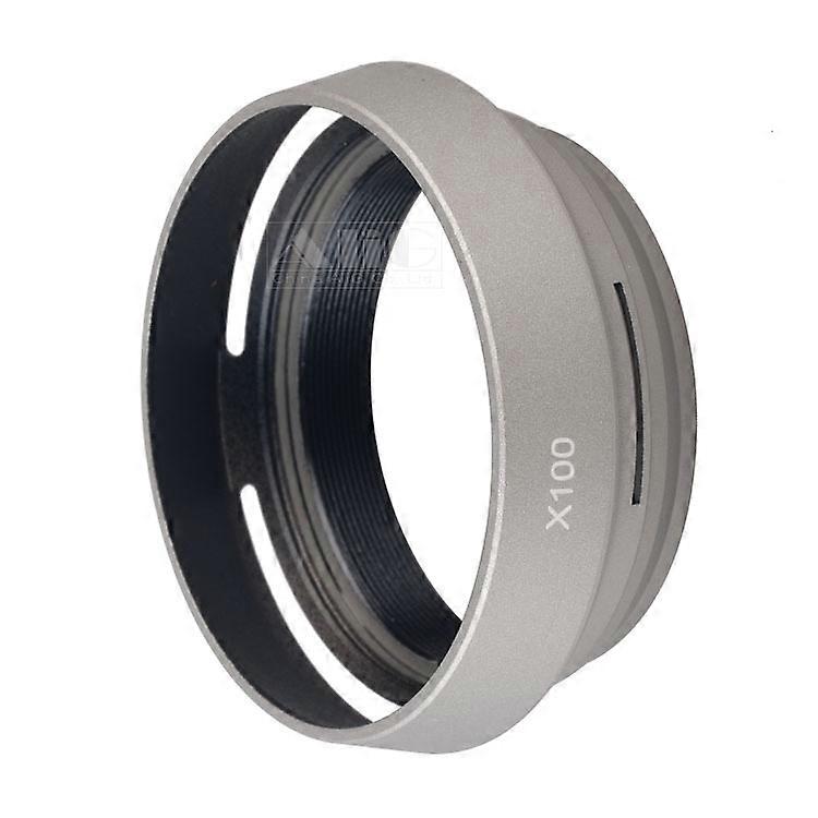 Metalowy srebrny / LA-49 X100 Adapter obiektywu + osłona obiektywu 49mm do aparatu Fujifilm Fuji X100 X100S X100T X100F X100V X70