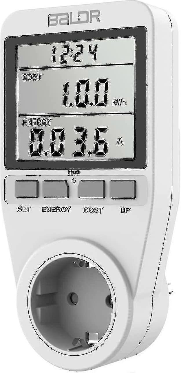 Electricity Meter 3680w, Electricity Meter For Socket, Energy Cost Meter With Large Lcd Screen And Maximum Overload Protection, Electricity Meter For