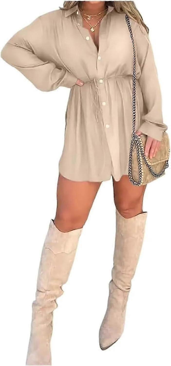Satin couvert nuits barboteuse robe ensemble, robe barboteuse à col satiné solide avec cravate, chemise décontractée ample sexy à col en V-Yvan
