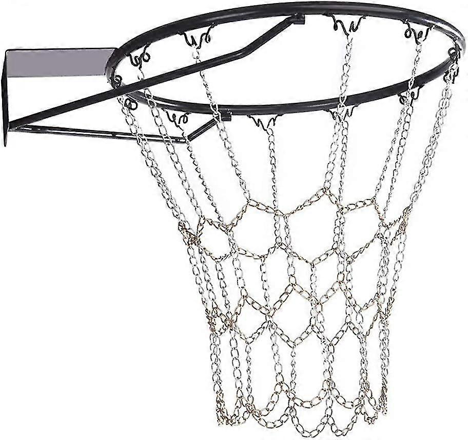 Metal Chain Basketball Net erstatning for utendørs innendørs standard felg 12 kroker Iron Chain Basketball Net