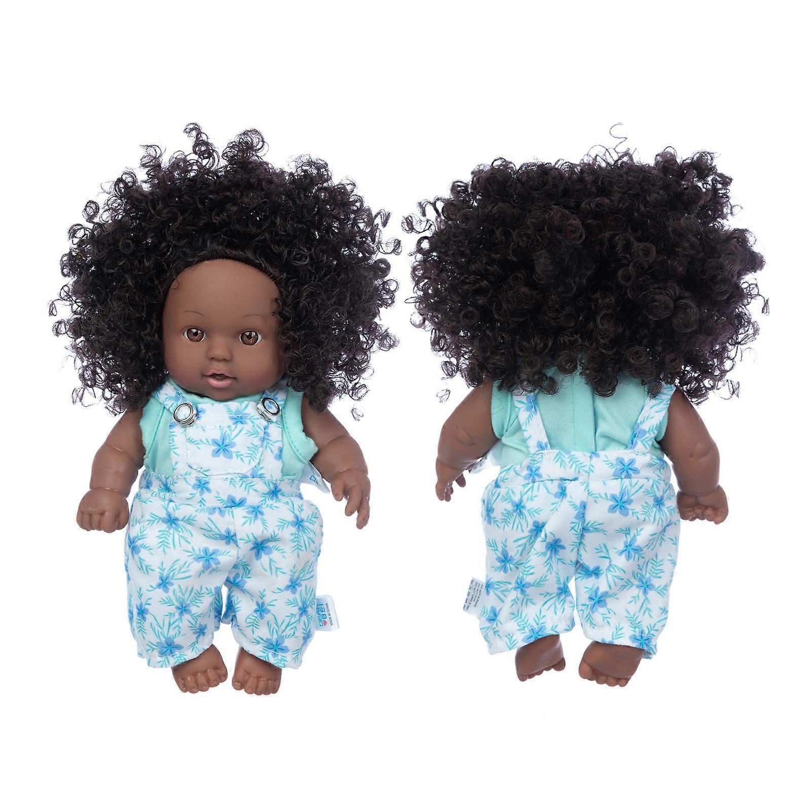 Jouets Noir Bébé Mignon Bouclé Noir 8 Pouces Vinyle Jouet Pour Bébé