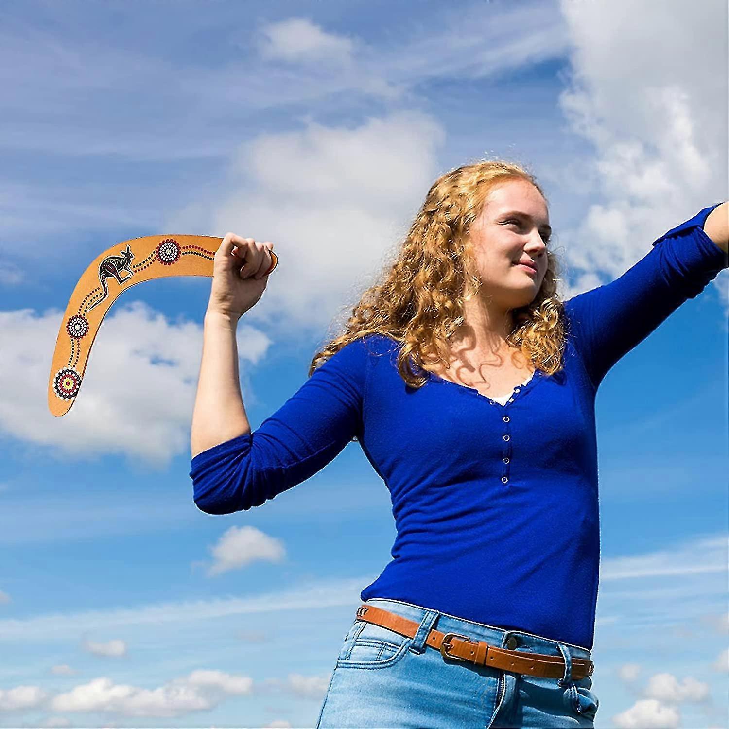 Boomerang Di Legno A Forma Di V Per Bambini E Adulti – Giocattolo Sportivo Da Esterno Che Torna Indietro – Disco Volante In Legno Ecologico - 2