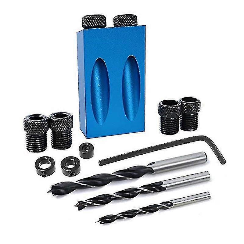 Drilling Jig - Oblique Drilling Guide 15 Pocket Hole Drilling Kit Oblique Drilling Guide Set For Woodworking Positioner Locator Tool 14 Pieces