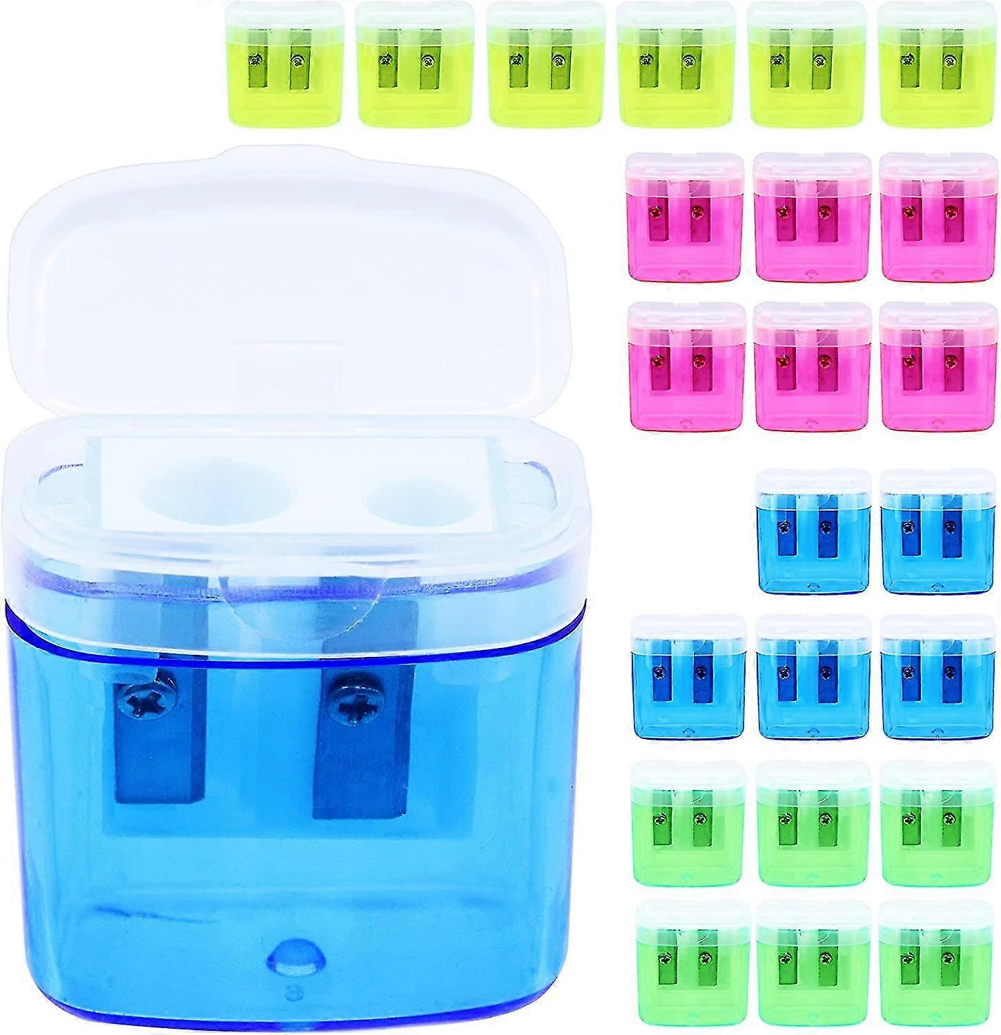 24 Pcs Acsergery Manual Pencil Sharpener,pencil Sharpener Manual,small Hand Held Dual Hole Gift