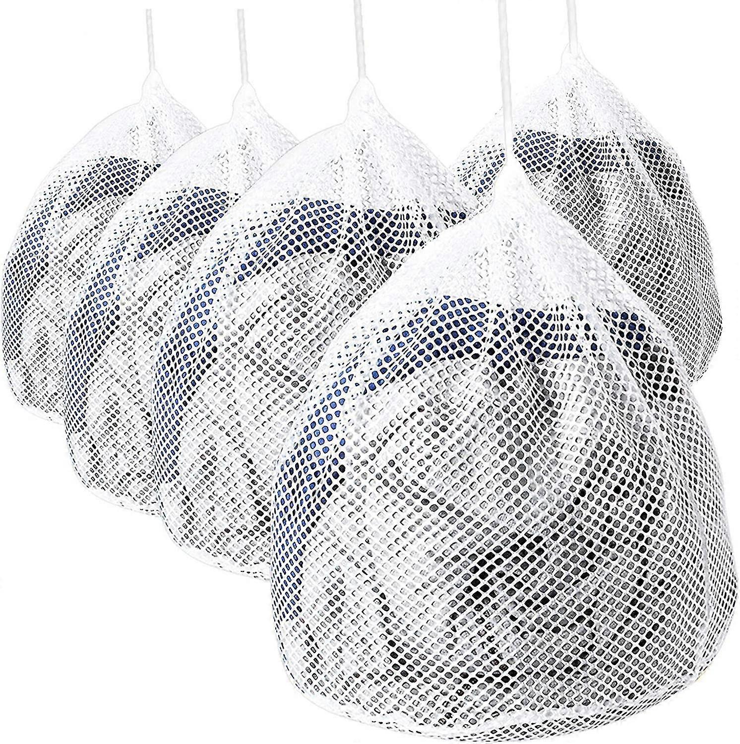 Vaskepose, 5 vaskeposer vaskemaskin med ledningsstopper, gjenbrukbar stor nettingpose for klesvask