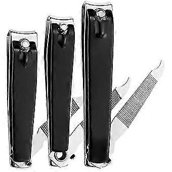 Nail Clippers Set3pcs), Sharp Stainless Steel Fingernail & Toenail Cutter With Nail File (large+medium+small