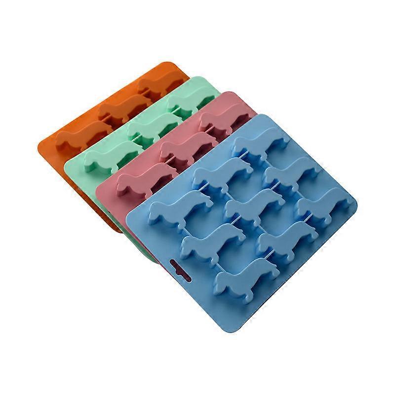 4pcs Cute Dog Shaped Silicone Ice Chocolate Molds And Tray Dachshund Shaped Ice Trays For Home Kitchen