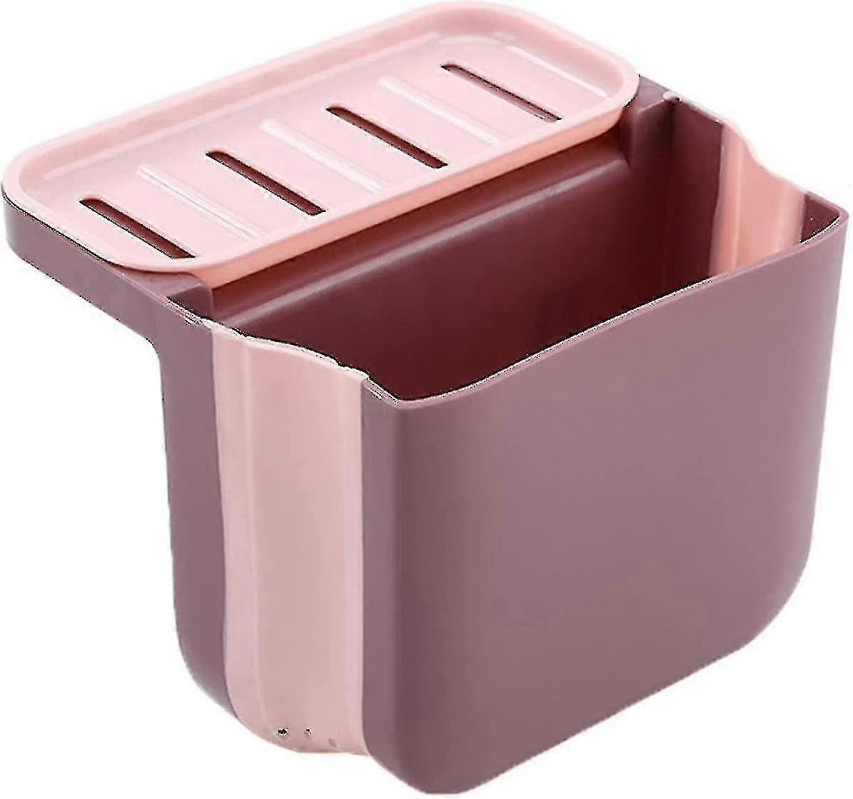 Double Hanging Adjustable Pvc Sink Drain Basket For Kitchen Storage (pink)--