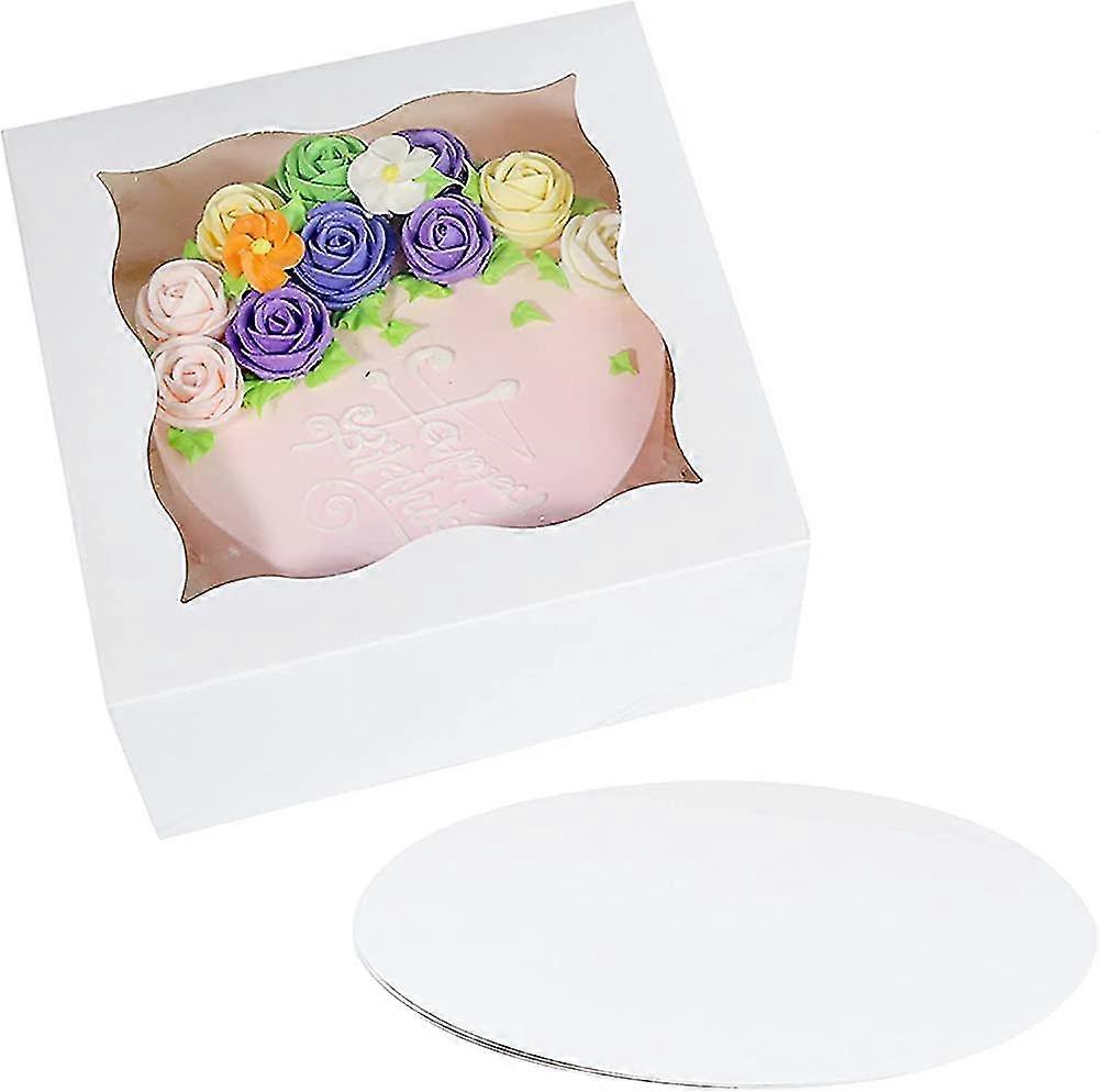 [15pcs]10x10x5 Inch Heilwiy Large Tall Cake Boxes And Boards,sturdy Bakery Boxes Gift