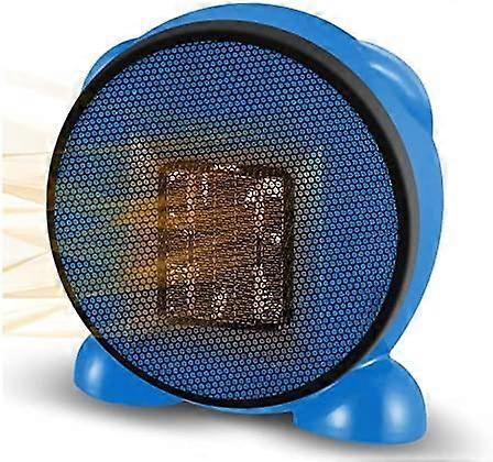 Small heater, desktop heater, 500W mini space heater portable, indoor heater fan (blue)