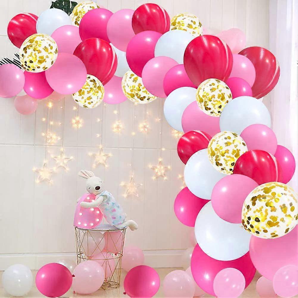 Balloons Arch Kit Hot Pink And Rose Red