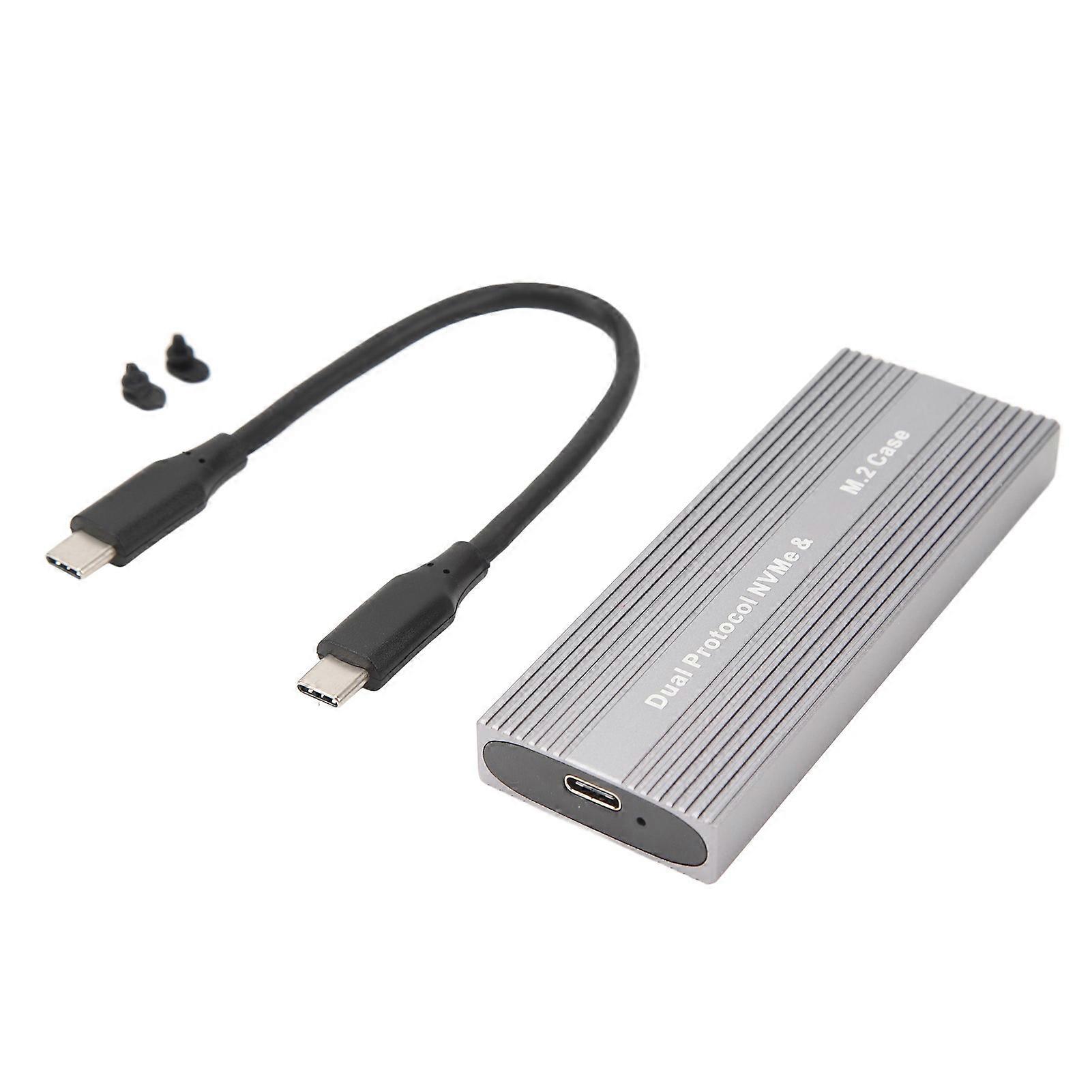 M.2 Nvme PCIE NGFF SATA SSD Enclosure Type C Port 10Gbps UASP Compliant Tool Free Solid State Drive Enclosure for 2230 2242 C to C Cable