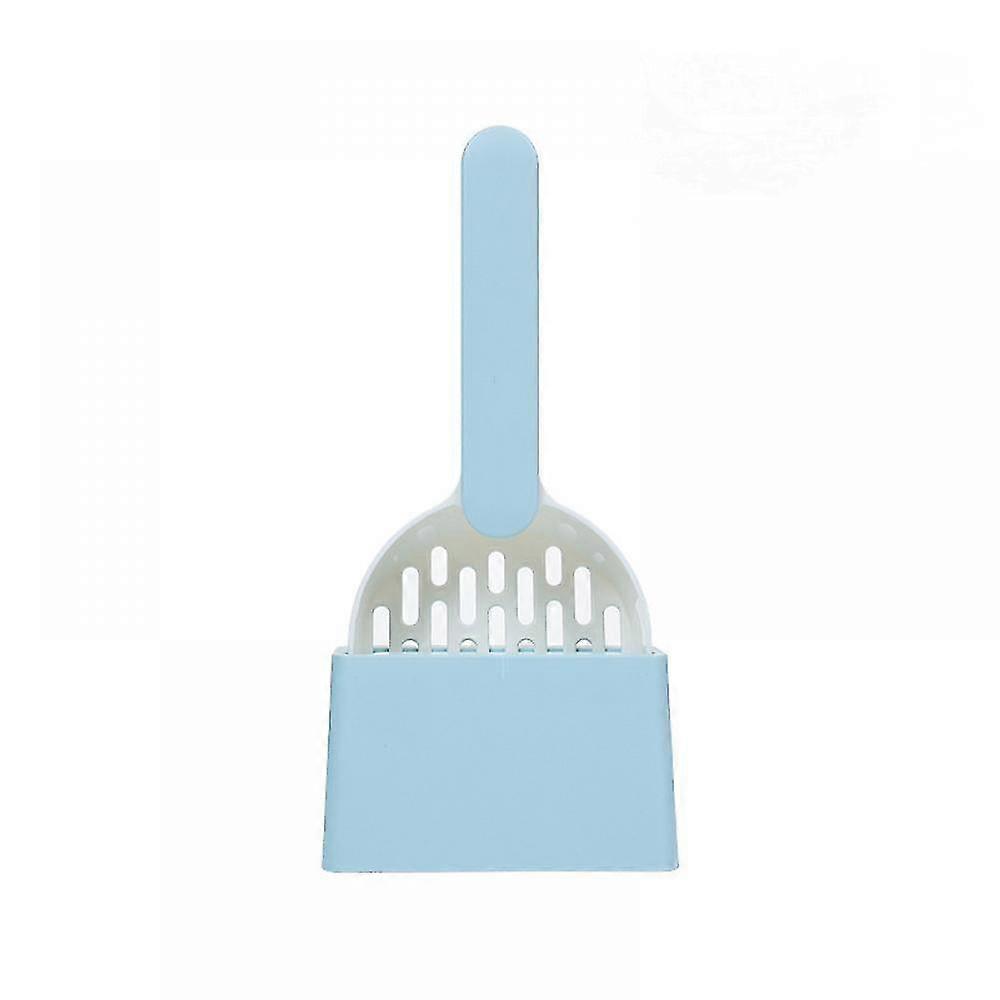 القط القمامة مجرفة مجموعة القط القمامة مجرفة هريرة البراز تنظيف مجرفة المرحاض مجموعة لوازم القط (أبيض + أزرق)