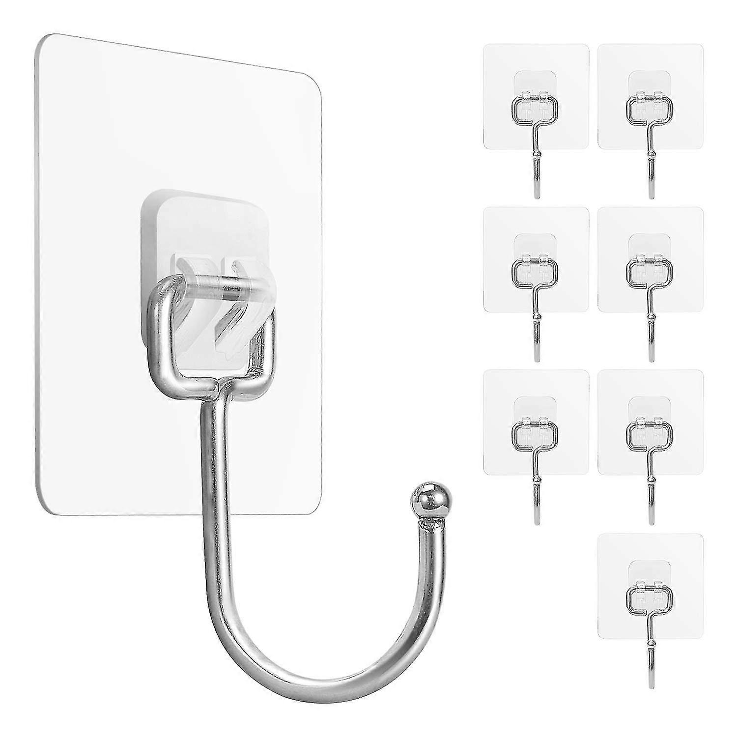large adhesive hooks max 22ib use inside kitchen bathroom 8 pack