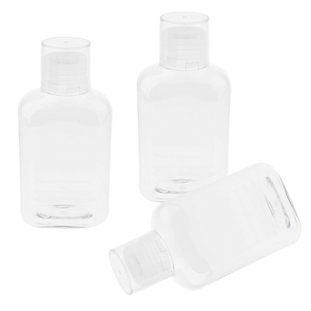 3x 150mL Empty Travel Lotion Shampoo Bottle Refillable Container Clear Caps