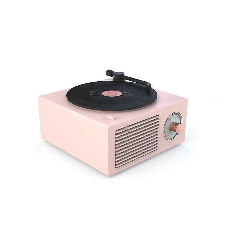 Old classic Bluetooth speaker Pink retro record player Mini stereo