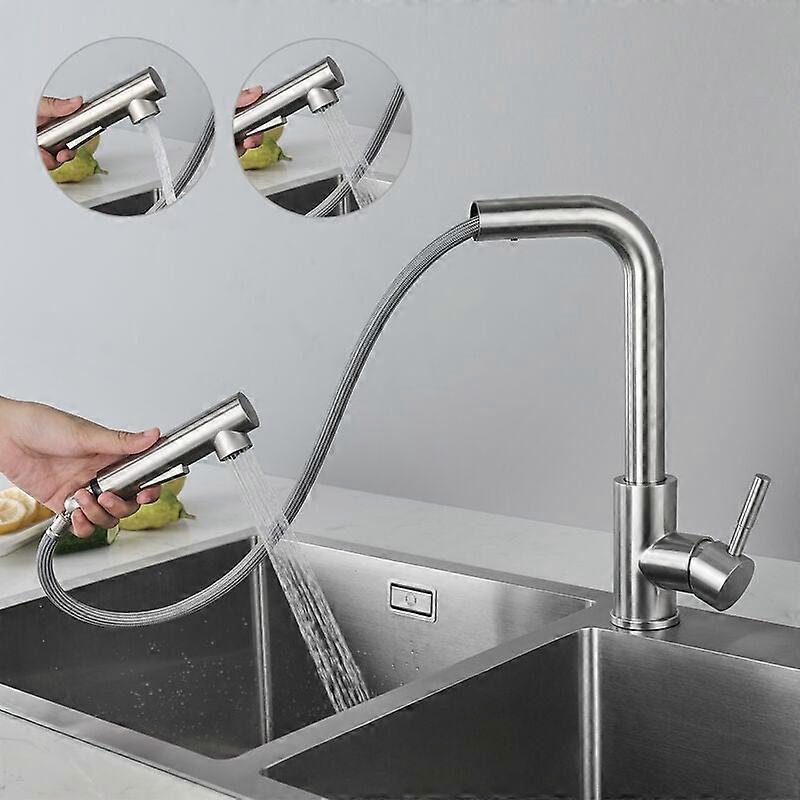 For Kitchen Mixer Tap with Pull-out Shower - 360 Rotating Kitchen Faucet with 2 Functions