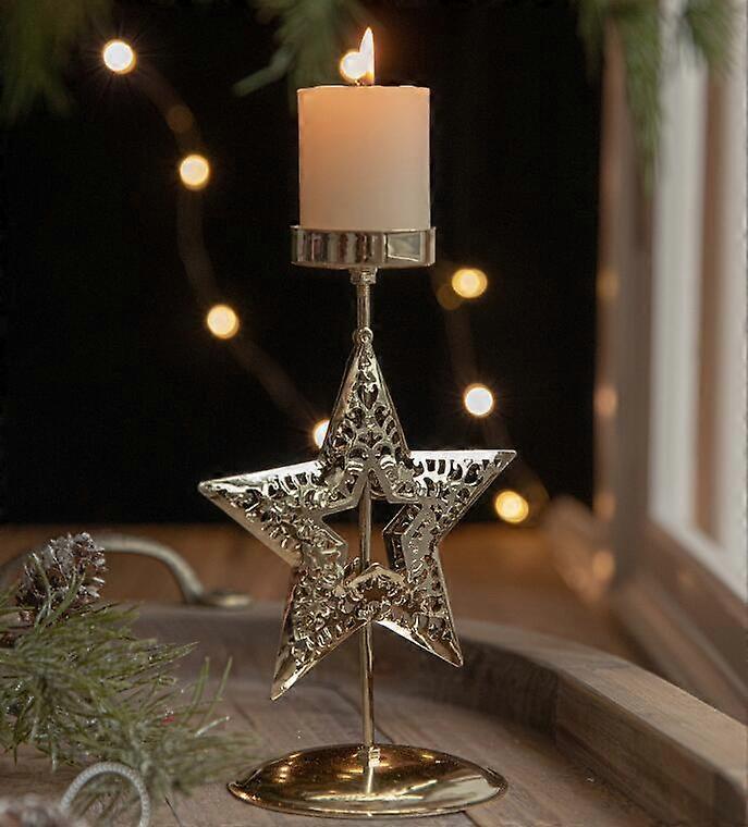 Christmas Golden Wrought Iron Candlestick