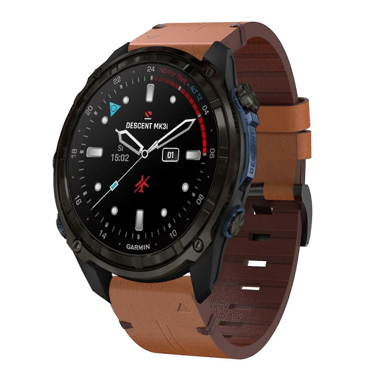 Leather Watch Band For Garmin Descent Mk3 43mm
