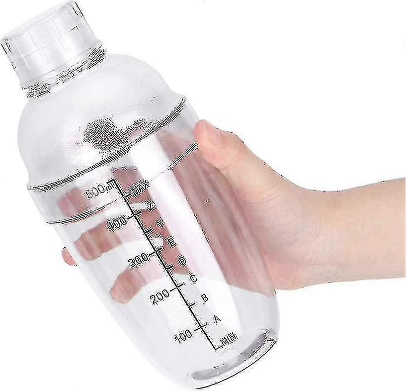 Cocktail Shaker, Plastic Transparent Beverage Shaker Removable Teapot Mixing Shaker